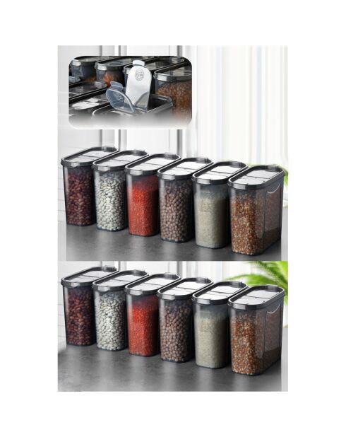 12 Boîtes de rangement  anthracite