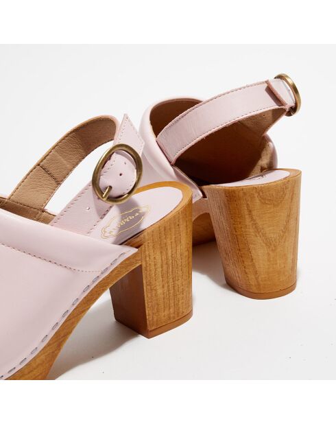 Zoccoli Nicole Blush in pelle - Tacco 8 cm