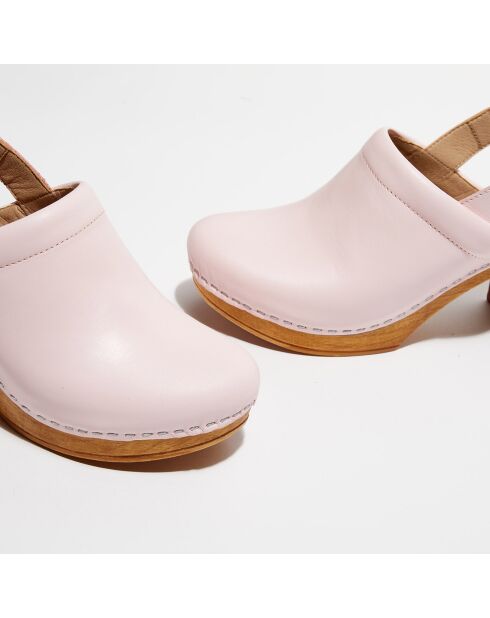 Zoccoli Nicole Blush in pelle - Tacco 8 cm