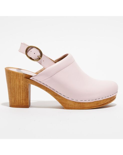 Zoccoli Nicole Blush in pelle - Tacco 8 cm