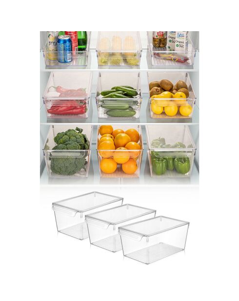 3 Organisateurs pour réfrigérateur  transparents