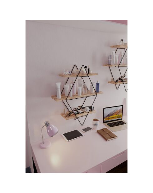 Étagère murale beige/noir - 70x16x60 cm