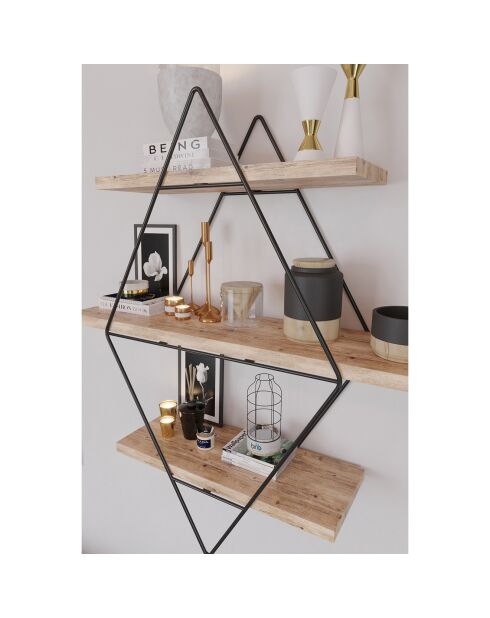 Étagère murale beige/noir - 70x16x60 cm