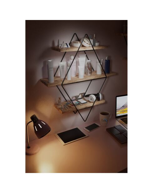 Étagère murale beige/noir - 70x16x60 cm