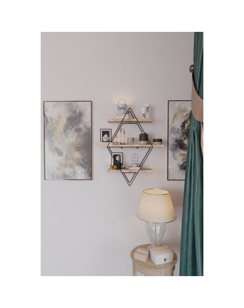 Étagère murale beige/noir - 70x16x60 cm