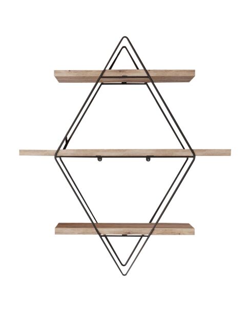 Étagère murale beige/noir - 70x16x60 cm
