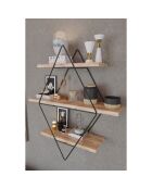 Étagère murale beige/noir - 70x16x60 cm