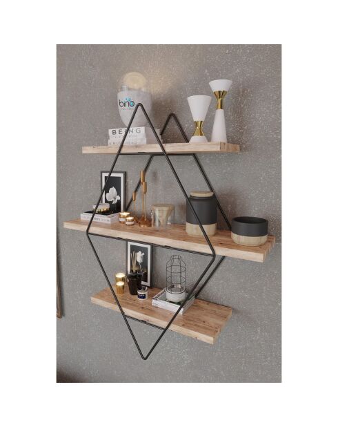 Étagère murale beige/noir - 70x16x60 cm