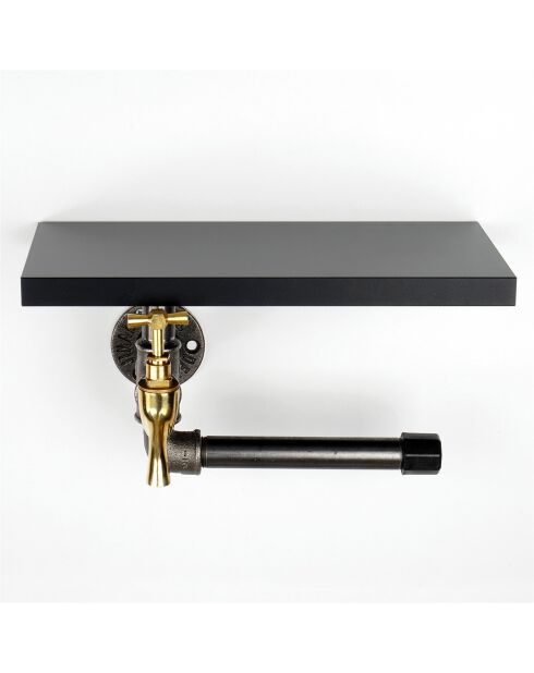 Porte papier toilette noir/argenté