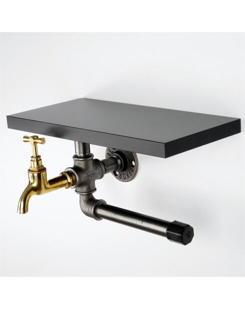 Porte papier toilette noir/argenté