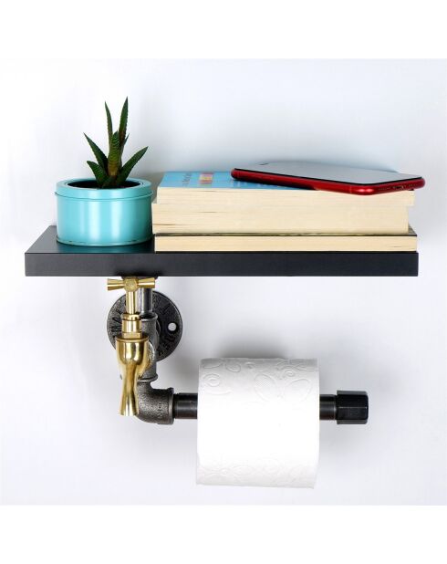 Porte papier toilette noir/argenté