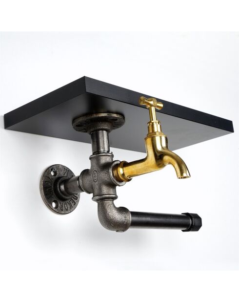 Porte papier toilette noir/argenté