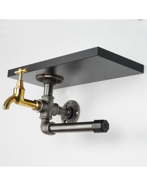 Porte papier toilette noir/argenté