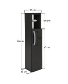 Mueble de baño antracita - 15x65x12 cm