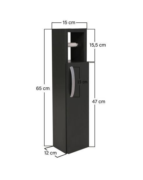 Mueble de baño antracita - 15x65x12 cm