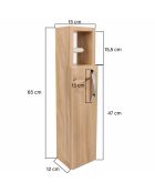 Armoire de salle de bain chêne - 15x65x12 cm