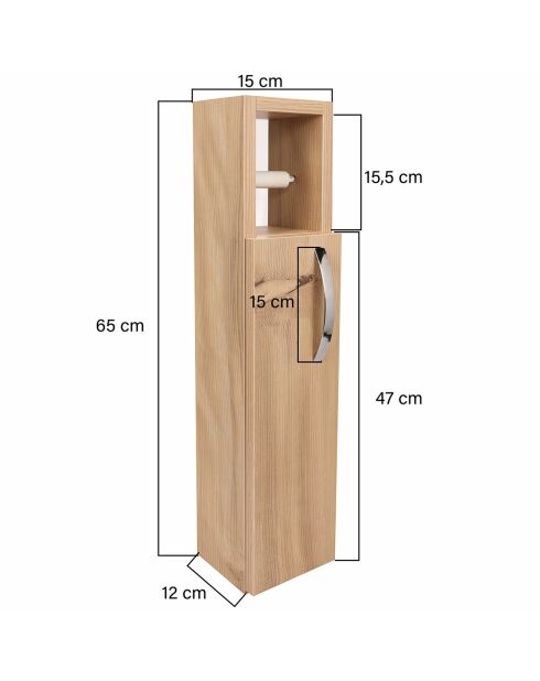 Armoire de salle de bain chêne - 15x65x12 cm