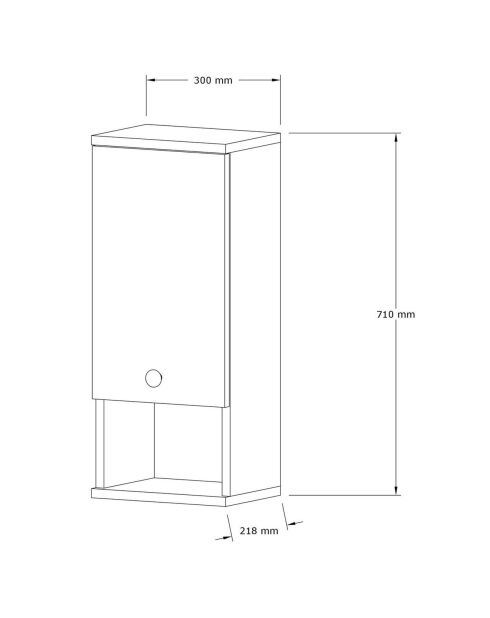 Brauner Badezimmerschrank - 30x71x21,8 cm