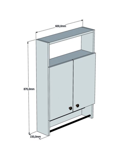 Mueble de baño marrón - 60x87x15 cm