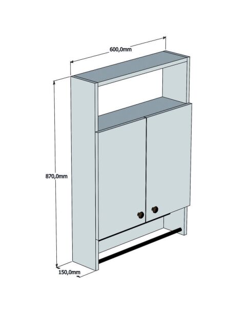 Armoire de salle de bain blanche - 60x87x15 cm