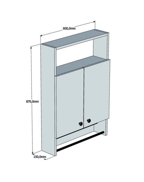 Armoire de salle de bain blanche - 60x87x15 cm