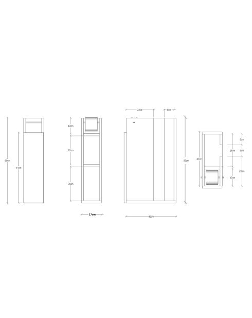 Mueble de baño blanco - 42x66x17 cm