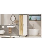 Armario multiusos blanco y nogal - 50,4x165x35,7 cm