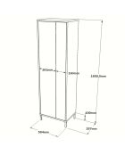 Armario multiusos blanco y nogal - 50,4x165x35,7 cm