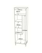 Armario multiusos blanco y nogal - 50,4x165x35,7 cm