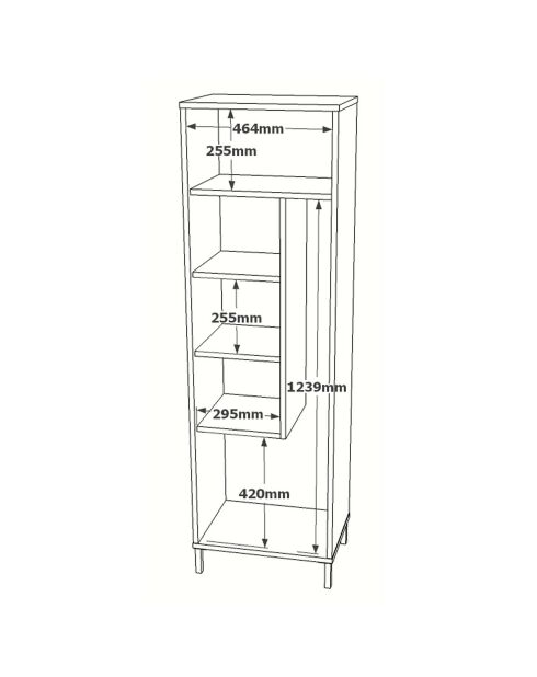 Armario multiusos blanco y nogal - 50,4x165x35,7 cm