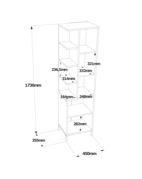 Armoire polyvalente blanchh - 45x173.6x35.5 cm