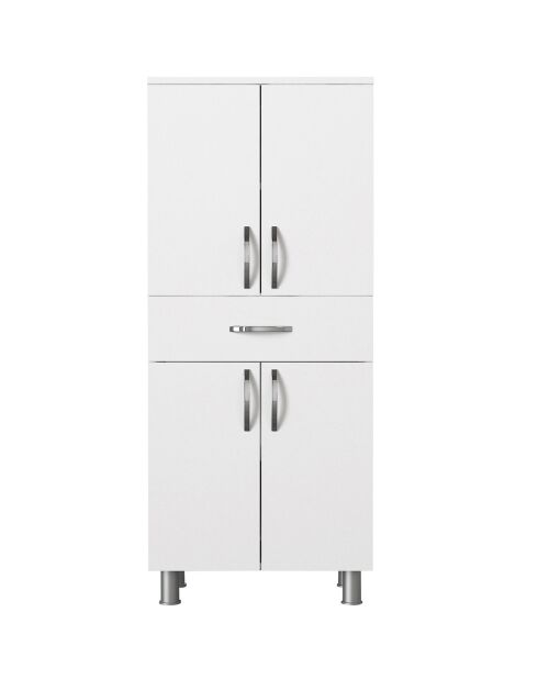 Weißer Badezimmerschrank - 59,4 x 140 x 31,5 cm