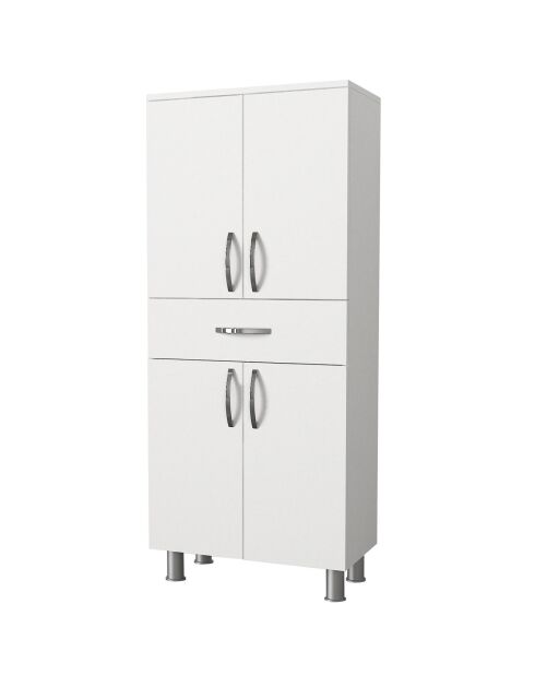 Weißer Badezimmerschrank - 59,4 x 140 x 31,5 cm