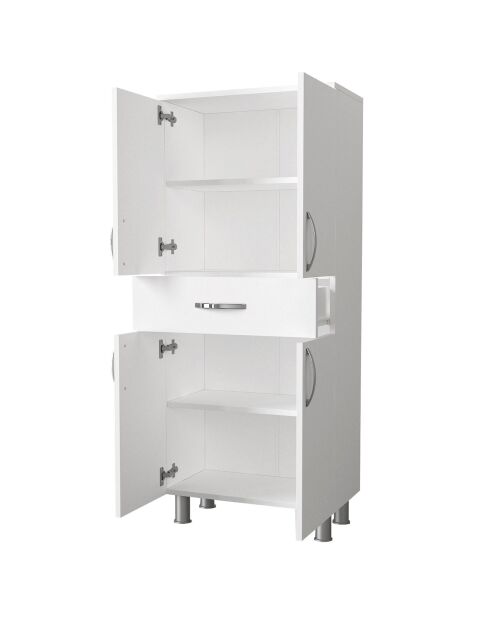Weißer Badezimmerschrank - 59,4 x 140 x 31,5 cm