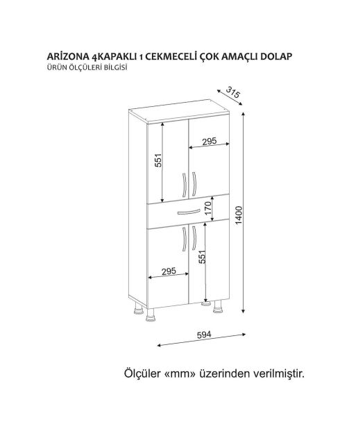 Weißer Badezimmerschrank - 59,4 x 140 x 31,5 cm