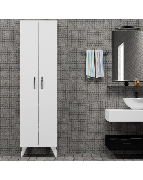 Armoire de salle de bain blanche - 49x184.6x32 cm