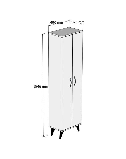 Armoire de salle de bain blanche - 49x184.6x32 cm