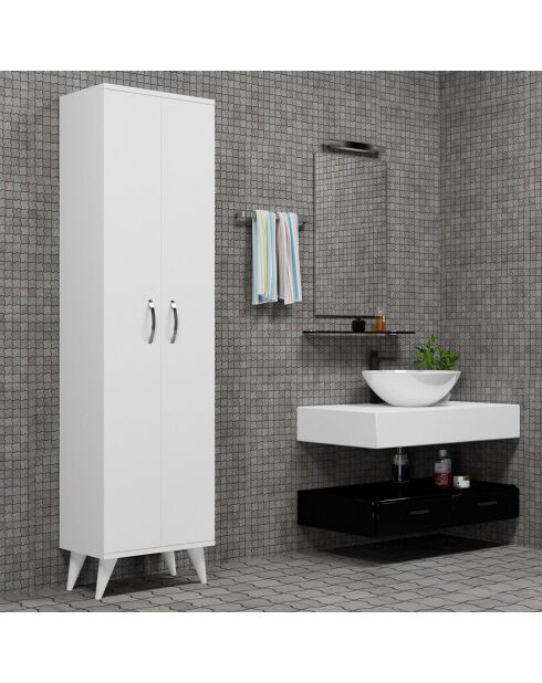 Armoire de salle de bain blanche - 49x184.6x32 cm