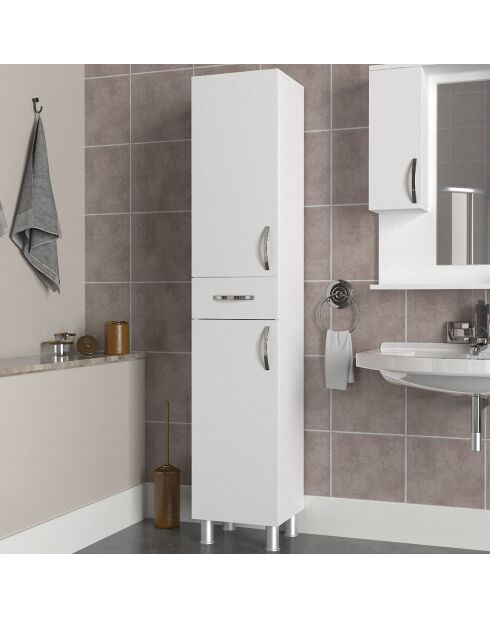 Weißer Badezimmerschrank - 35x179x31,3 cm