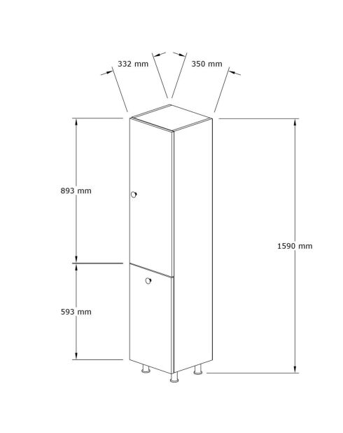 Mueble de baño blanco - 35x154,8x31,9 cm