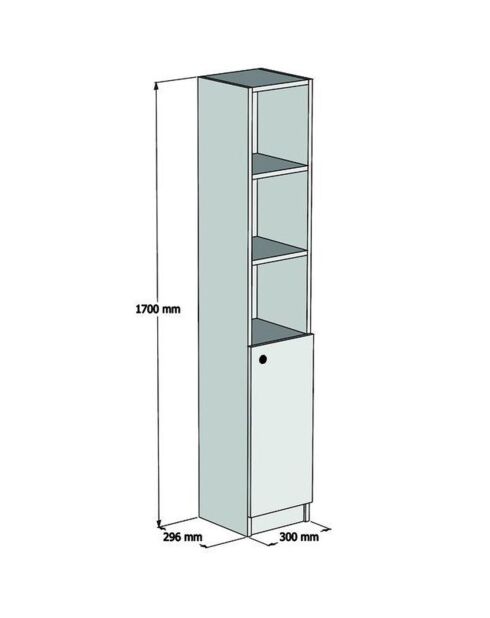 Mueble de baño en nogal - 30x170x29,6 cm