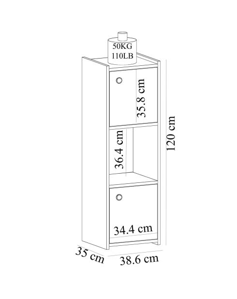 Armoire de salle de bain blanche - 38.6x120x35 cm