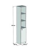 Armoire de salle de bain blanche - 30x170x29.6 cm