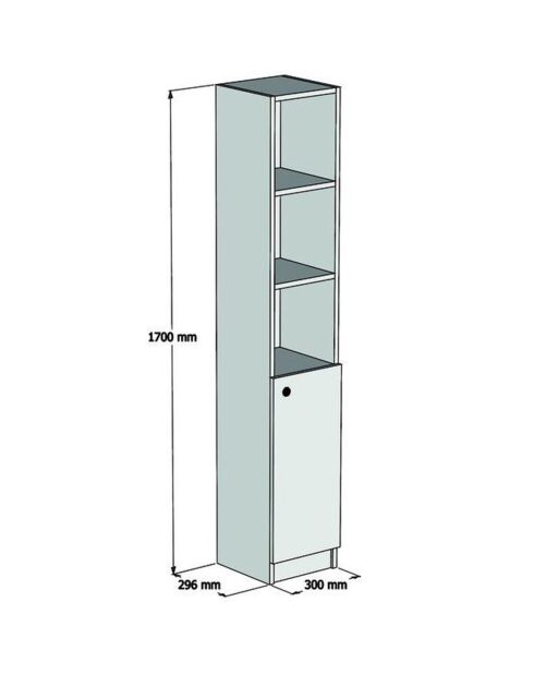 Armoire de salle de bain blanche - 30x170x29.6 cm