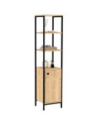 Badezimmerschrank in Braun/Anthrazit - 161,8x38x34 cm