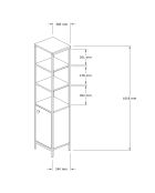 Badezimmerschrank in Braun/Anthrazit - 161,8x38x34 cm