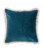 Housse de coussin en velours Budapest bleu peacock - 50x50 cm