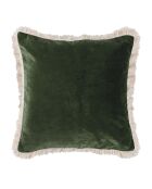 Housse de coussin en velours Budapest vert kaki - 50x50 cm