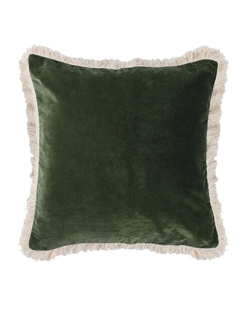 Housse de coussin en velours Budapest vert kaki - 50x50 cm