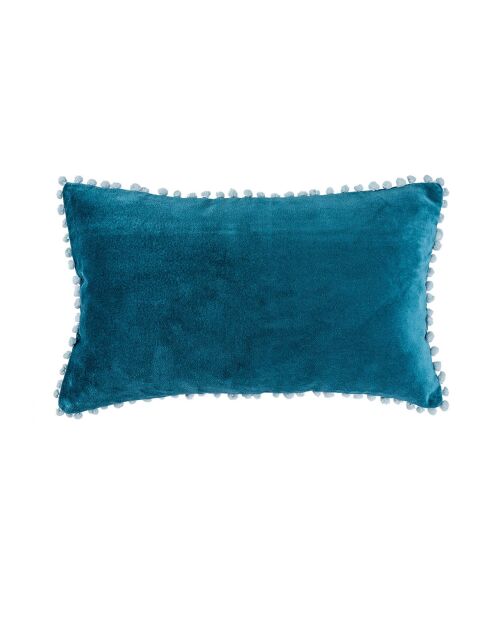 Housse de coussin en velours Avoriaz bleu peacock - 50x30 cm